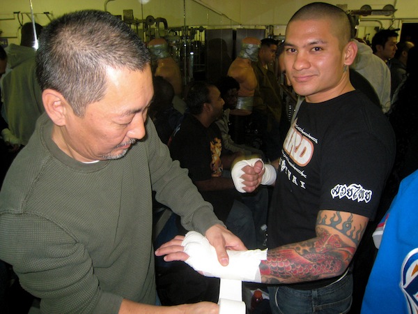 Wrapping your hands for boxing competition
