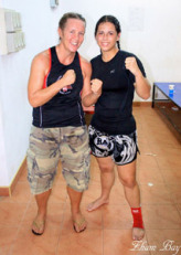 Sky (left) with WBC champ Geraldine O’Callaghan
