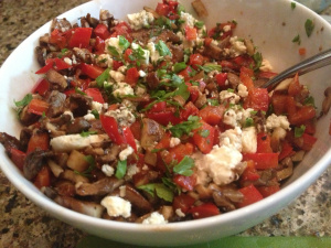 Veggie Mixture-parsley, blue cheese, marinated and grilled mushrooms and red bell pepper