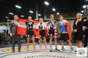 Left to Right -  Tom Madsen (IMMAF) Sarah Jamilia (DEN), Aleksandra Milczarek (POL), Lucrezia Ria (ITA), Nicole Brown (USA), Erika Mattsson (IMMAF)