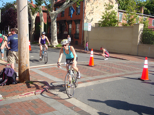 Biking during TriRock Annapolis