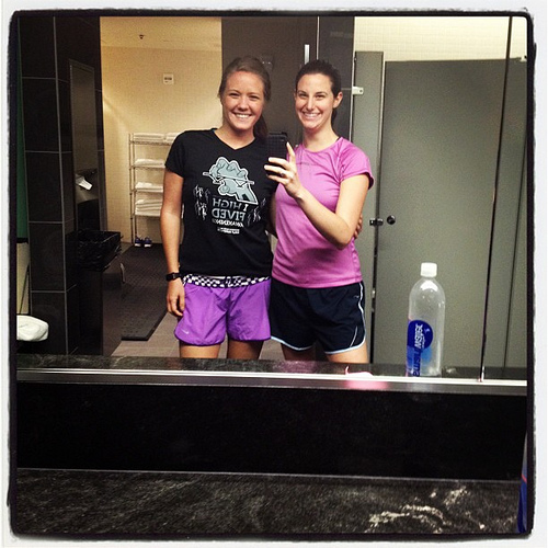 Opposites attract at the work gym with @ejcan! #proof #fitfluential