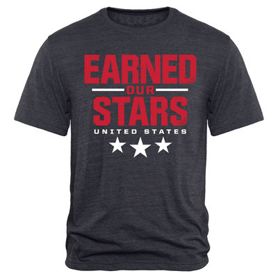US Women's Soccer Team 2015 World Champions Earned Our Stars Tri-Blend T-Shirt - Navy