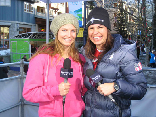 Interviewing Julia Mancuso after her two silver medals