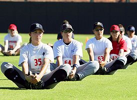 static stretching in softball warm-ups
