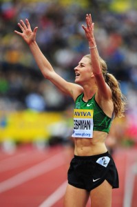 Celebrating with a roaring crowd