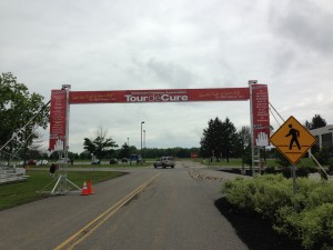 The start and finish line of Tour de Cure