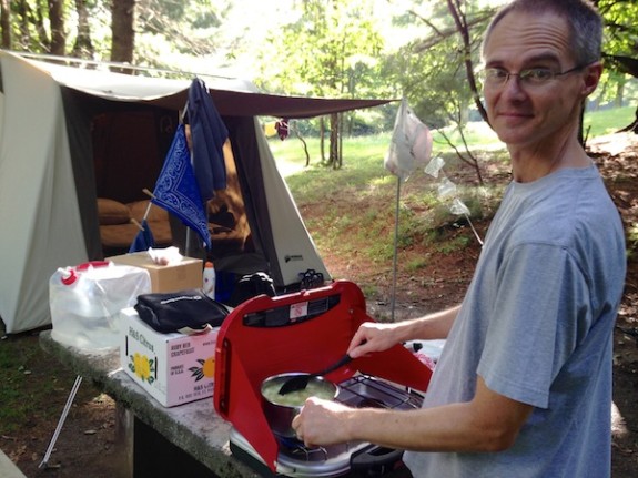 See the bandana DRYING on the tent line? Yay for dry.